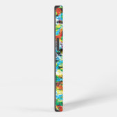 青カラフル緑春花文芸術 iPhoneケース (右側面)
