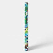 青カラフル緑春花文芸術 iPhoneケース (左側面)