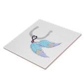 青カラフル羽馬蹄瓦 タイル (側面)