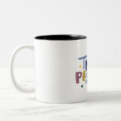 青カラフル考え前向き ツートーンマグカップ (左)