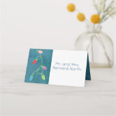 青カラフル背景のクリスマスライト プレイスカード (裏面)