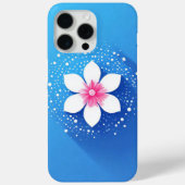 青カラフル背景の花組成 Case-Mate iPhoneケース (裏面)