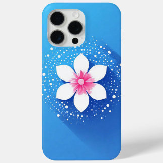 青カラフル背景の花組成 iPhone 15 PRO MAXケース
