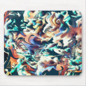 青カラフル色と茶色の色で刻まれた雲 マウスパッド (正面)