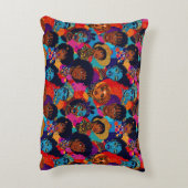 青カラフル色のアフリカ人女性 アクセントクッション (裏面(縦))