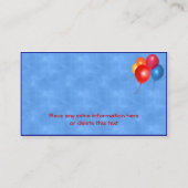 青カラフル色のバルーン 名刺 (裏面)