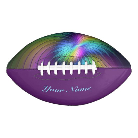 青カラフル色の抽象芸術モダンフラクタル名 アメリカンフットボール (正面)