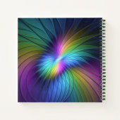 青カラフル色の抽象芸術モダンフラクタル名 ノートブック (裏面)