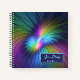 青カラフル色の抽象芸術モダンフラクタル名 ノートブック