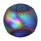 青カラフル色の抽象芸術モダンフラクタル名 野球ボール (裏面)