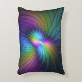 青カラフル色の抽象芸術モダンフラクタル アクセントクッション (正面(垂直))