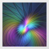 青カラフル色の抽象芸術モダンフラクタル ウィンドウサイン (シート)