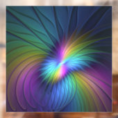 青カラフル色の抽象芸術モダンフラクタル ウィンドウサイン (シート2)