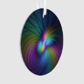 青カラフル色の抽象芸術モダンフラクタル オーナメント (正面)