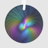 青カラフル色の抽象芸術モダンフラクタル オーナメント (裏面)