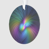 青カラフル色の抽象芸術モダンフラクタル オーナメント (正面)