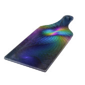 青カラフル色の抽象芸術モダンフラクタル カッティングボード (角)