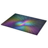 青カラフル色の抽象芸術モダンフラクタル カッティングボード (角)