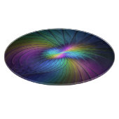 青カラフル色の抽象芸術モダンフラクタル カッティングボード (角)