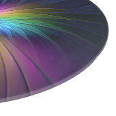 青カラフル色の抽象芸術モダンフラクタル カッティングボード (角)