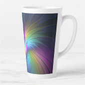 青カラフル色の抽象芸術モダンフラクタル カフェラテマグ (右)