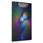 青カラフル色の抽象芸術モダンフラクタル クリップボード (右)