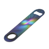 青カラフル色の抽象芸術モダンフラクタル スピード栓抜き (正面アングル)