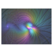 青カラフル色の抽象芸術モダンフラクタル テーブルクロス (正面(横))