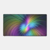 青カラフル色の抽象芸術モダンフラクタル デスクマット (正面)