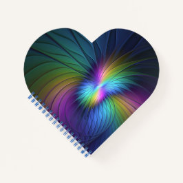 青カラフル色の抽象芸術モダンフラクタル ノートブック