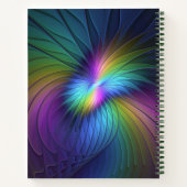 青カラフル色の抽象芸術モダンフラクタル ノートブック (裏面)