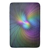 青カラフル色の抽象芸術モダンフラクタル バスマット (正面縦)