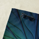 青カラフル色の抽象芸術モダンフラクタル ビーチタオル (インサイチュ)