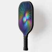青カラフル色の抽象芸術モダンフラクタル ピックルボールラケット (左)