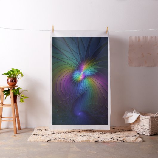 青カラフル色の抽象芸術モダンフラクタル ファブリック (インサイチュ)