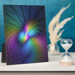 青カラフル色の抽象芸術モダンフラクタル フォトプラーク