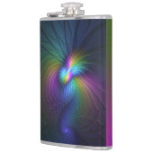 青カラフル色の抽象芸術モダンフラクタル フラスク (左)