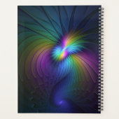 青カラフル色の抽象芸術モダンフラクタル プランナー手帳 (裏面)