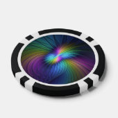 青カラフル色の抽象芸術モダンフラクタル ポーカーチップ (シングル)