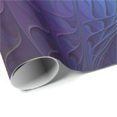 青カラフル色の抽象芸術モダンフラクタル ラッピングペーパー (ロールコーナー)