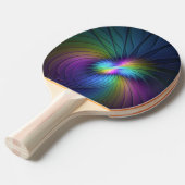 青カラフル色の抽象芸術モダンフラクタル 卓球ラケット (正面アングル)