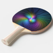 青カラフル色の抽象芸術モダンフラクタル 卓球ラケット (正面アングル)