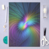 青カラフル色の抽象芸術モダンフラクタル 薄葉紙 (クラフト)