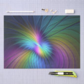 青カラフル色の抽象芸術モダンフラクタル 薄葉紙 (クラフト)