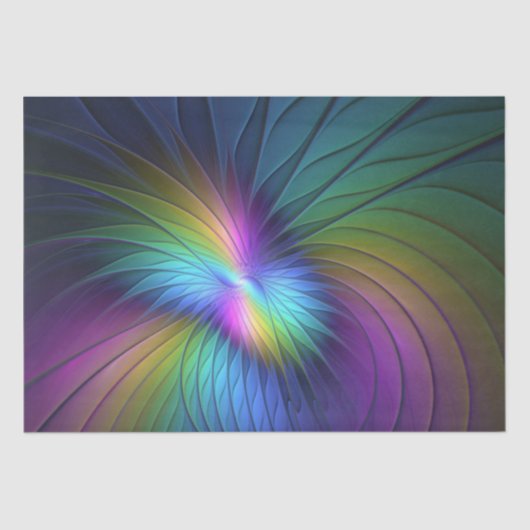 青カラフル色の抽象芸術モダンフラクタル 薄葉紙 (正面)