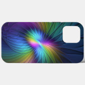 青カラフル色の抽象芸術モダンフラクタル Case-Mate iPhoneケース (裏面 (横))