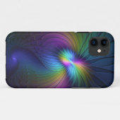 青カラフル色の抽象芸術モダンフラクタル Case-Mate iPhoneケース (裏面(横))