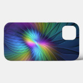 青カラフル色の抽象芸術モダンフラクタル Case-Mate iPhoneケース (裏面 (横))