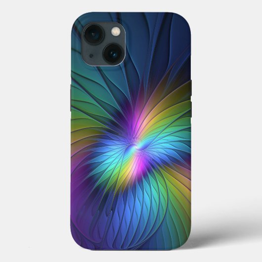 青カラフル色の抽象芸術モダンフラクタル Case-Mate iPhoneケース (裏面)