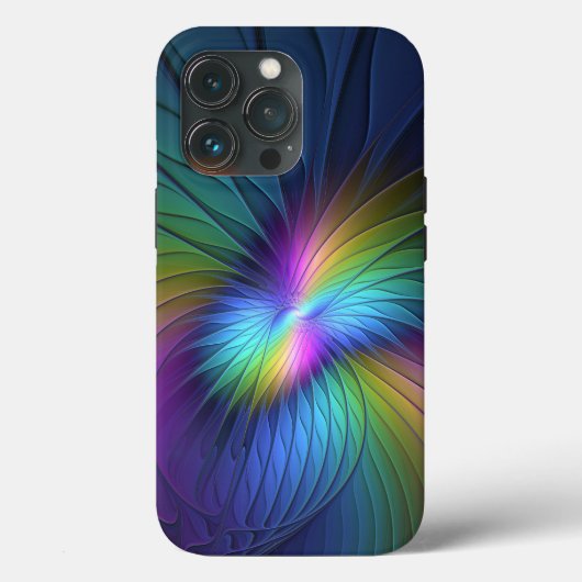 青カラフル色の抽象芸術モダンフラクタル Case-Mate iPhoneケース (裏面)